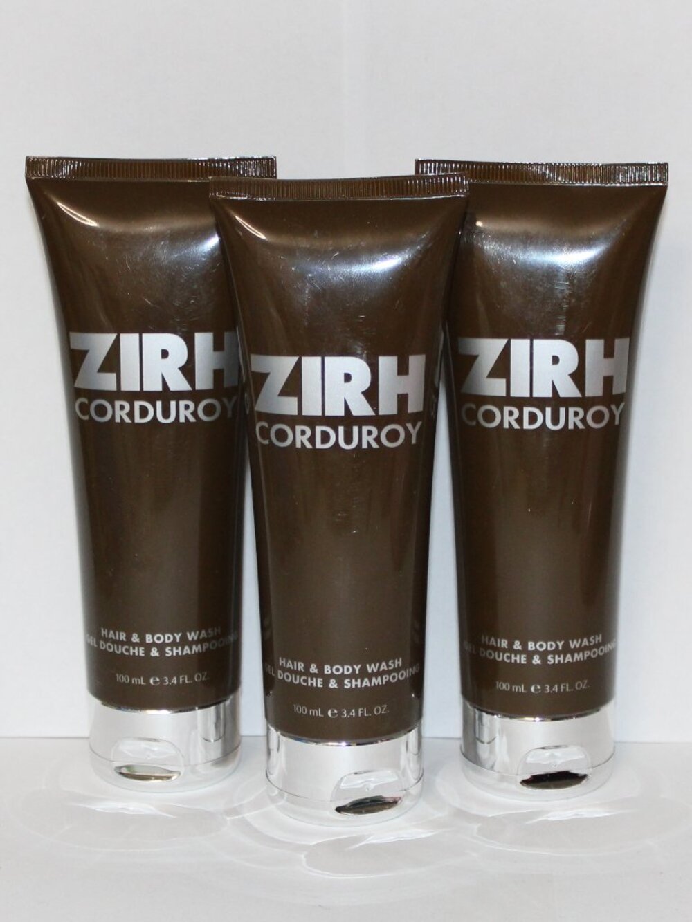 ZIRH CORDUROY HAIR & BODY WASH 3.4 OZ LOT OF 3